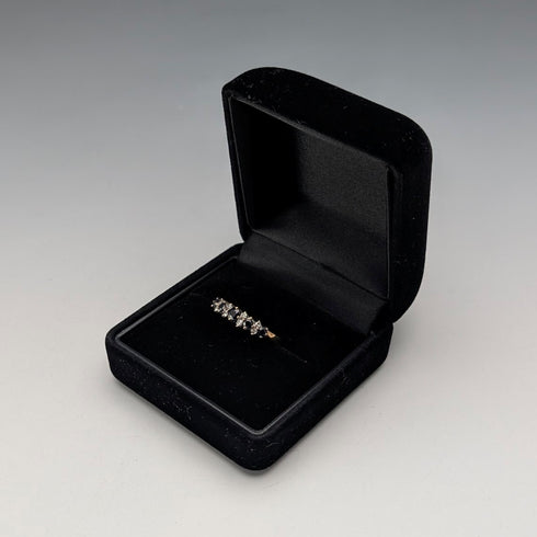 1991 British Vintage K9 Gold Sapphire & Zirconia Ring (Japanese size 12)