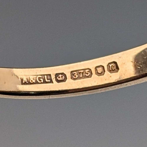 1991年英國復古K9金藍寶石鋯石戒指(日本尺寸12)
