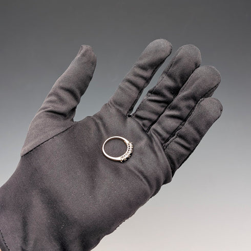 1991 British Vintage K9 Gold Sapphire & Zirconia Ring (Japanese size 12)