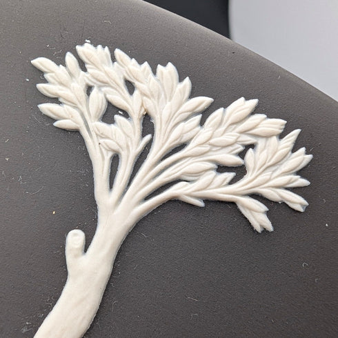 British Vintage Wedgwood Black Jasperware Plate, 23cm Diameter, Boxed