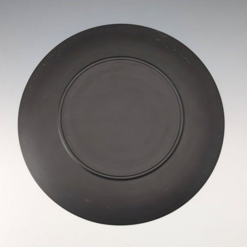 British Vintage Wedgwood Black Jasperware Plate, 23cm Diameter, Boxed
