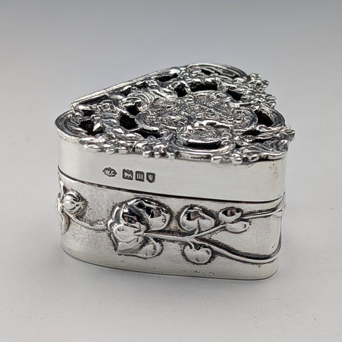 1917年英國古董純銀香薰盒,38克,威廉‧科明斯