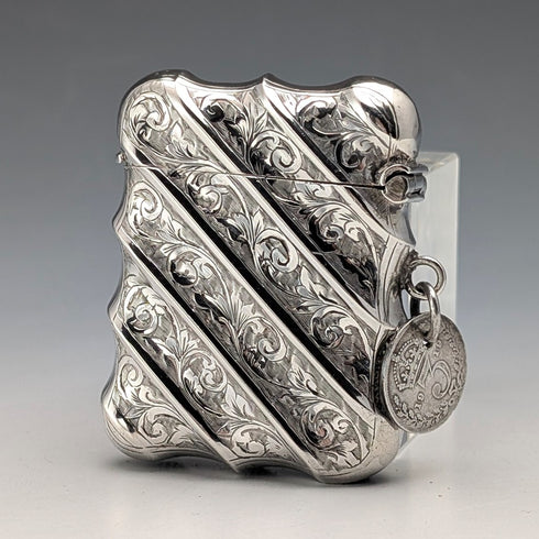 1895年英國古董純銀火柴盒,重36克,附1919年硬幣,托馬斯·海耶斯