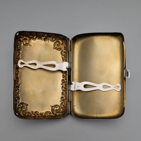 20世紀早期美國古董純銀香菸盒,49克