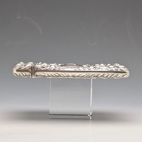 1903年 英国アンティーク 浮き彫り彫刻 純銀製カードケース 81g William Neale