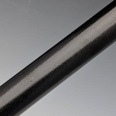 1919 British Antique Black Shaft Sterling Silver Carved Rondelle Handle Walking Stick, 88cm