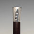 1880 British antique brown shaft sterling silver rondelle handle walking stick, 83cm