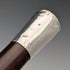 1880 British antique brown shaft sterling silver rondelle handle walking stick, 83cm