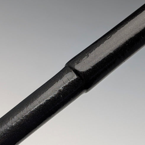 1899 British Antique Black Shaft L-Handle Sterling Silver Decorated Lightweight Walking Stick, 90cm