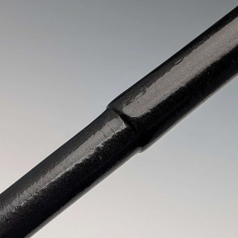 1899 British Antique Black Shaft L-Handle Sterling Silver Decorated Lightweight Walking Stick, 90cm