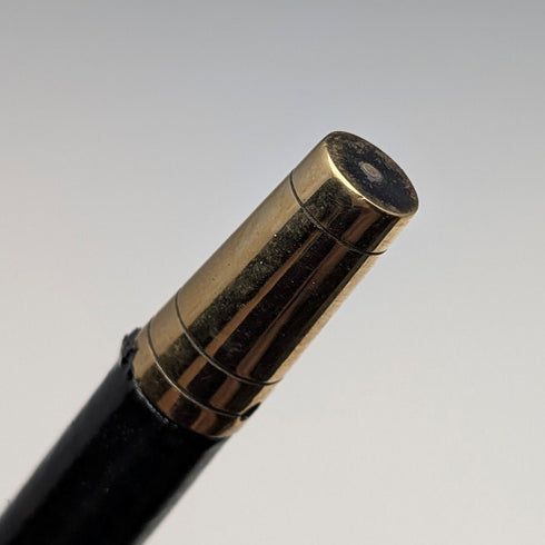 1899 British Antique Black Shaft L-Handle Sterling Silver Decorated Lightweight Walking Stick, 90cm