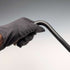 1899 British Antique Black Shaft L-Handle Sterling Silver Decorated Lightweight Walking Stick, 90cm