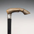 1899 British Antique Sterling Silver L-Handle Horn-Handled Walking Stick, 83cm