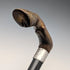 1899 British Antique Sterling Silver L-Handle Horn-Handled Walking Stick, 83cm