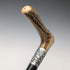1911 British Antique Black Shaft Sterling Silver Antler L-Handle Walking Stick, 77cm
