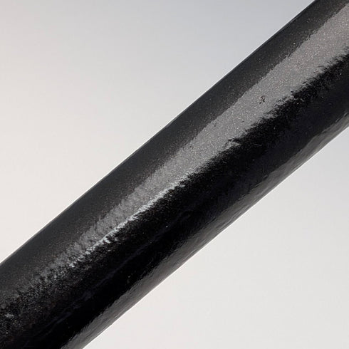 1911 British Antique Black Shaft Sterling Silver Antler L-Handle Walking Stick, 77cm