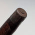 Vintage brown shaft walking stick with carved wood accents and an axe-shaped handle, 85cm
