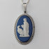 British Vintage Wedgwood Sterling Silver and Jasper Pendant with Sterling Silver Chain