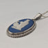 British Vintage Wedgwood Sterling Silver and Jasper Pendant with Sterling Silver Chain