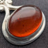 Vintage sterling silver honey amber pendant with sterling silver chain