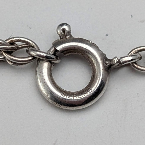 British Vintage Wedgwood Sterling Silver and Black Jasper Pendant with Sterling Silver Chain