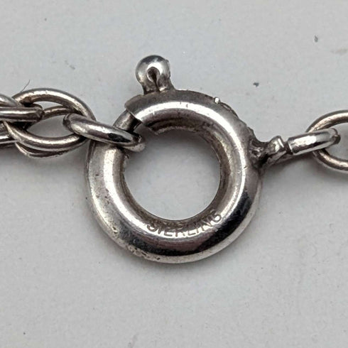 British Vintage Wedgwood Sterling Silver and Black Jasper Pendant with Sterling Silver Chain