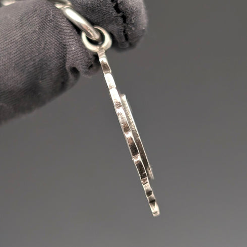 1922年頃 英国アンティーク 純銀製アルバートチェーン 60g 準銀メダルフォブ