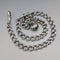 Circa 1897 British Antique Sterling Silver Albert Chain, 46g, Mother of Pearl Charm Fob