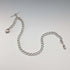 Circa 1897 British Antique Sterling Silver Albert Chain, 46g, Mother of Pearl Charm Fob