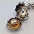 Circa 1897 British Antique Sterling Silver Albert Chain, 46g, Mother of Pearl Charm Fob
