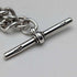 Circa 1897 British Antique Sterling Silver Albert Chain, 46g, Mother of Pearl Charm Fob