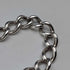 Circa 1897 British Antique Sterling Silver Albert Chain, 46g, Mother of Pearl Charm Fob