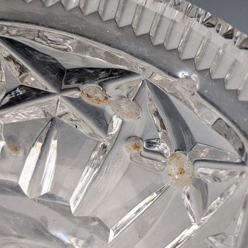 1929年英國古董切割玻璃碟與純銀湯匙套裝,共4件,Joseph Rodgers & Sons出品,含原廠盒