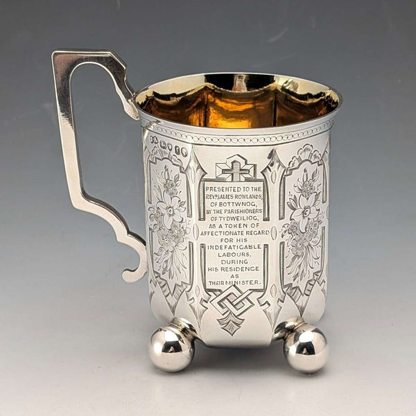 1858年英國古董純銀馬克杯,148克,約瑟夫安吉爾二世