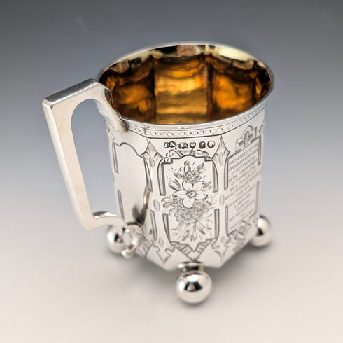 1858年英國古董純銀馬克杯,148克,約瑟夫安吉爾二世