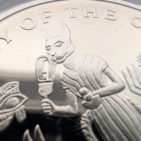 英國曼島銀克朗硬幣,貓歷史系列:一套4枚,PobjoyMint出品,帶盒子和說明書