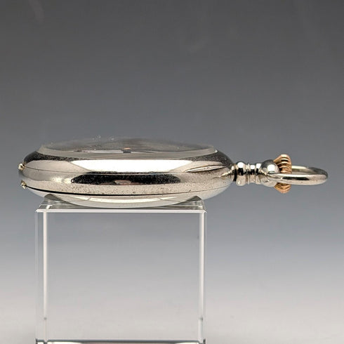 1910年代 アンティーク スイス無銘 8日巻き懐中時計 合金ケース 動作良好