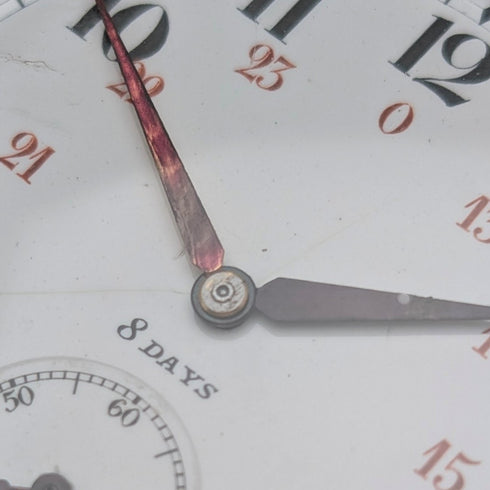 1910年代 アンティーク スイス無銘 8日巻き懐中時計 合金ケース 動作良好