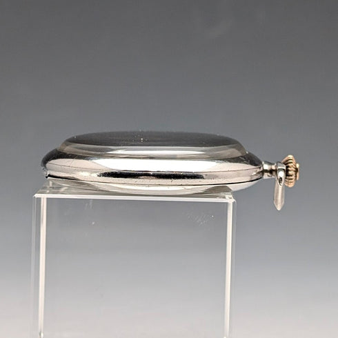 1920s Antique Swiss Election Jumping Hour Pocket Watch, Silver Case, Working Condition