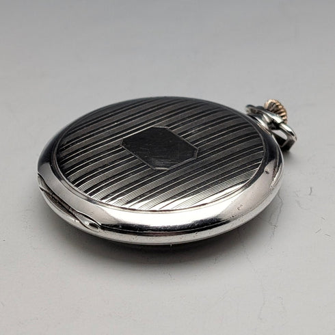 1920s Antique Swiss Election Jumping Hour Pocket Watch, Silver Case, Working Condition