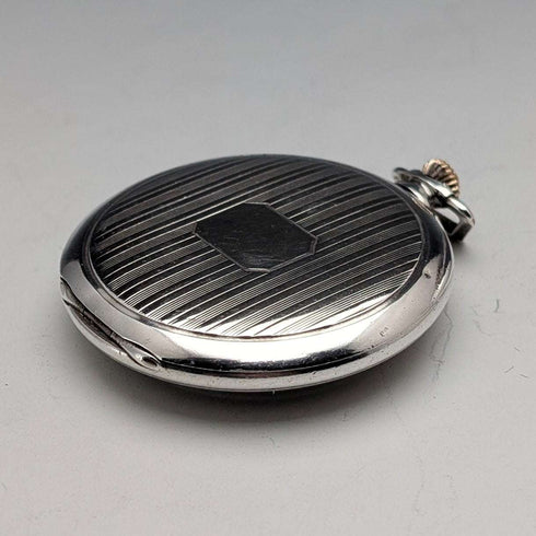 1920s Antique Swiss Election Jumping Hour Pocket Watch, Silver Case, Working Condition