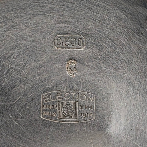 1920s Antique Swiss Election Jumping Hour Pocket Watch, Silver Case, Working Condition