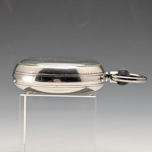 1898年英國古董JW Benson BANK懷錶,純銀錶殼,開面設計,走時良好