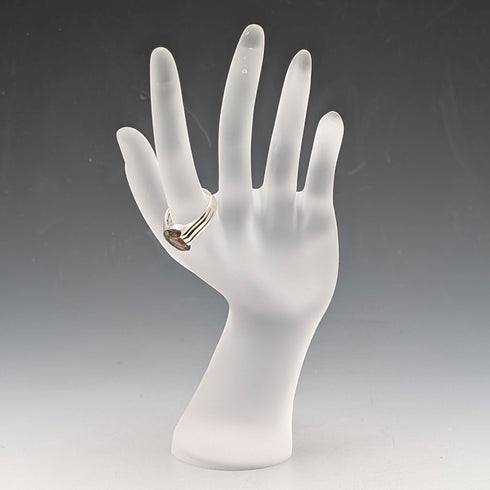 Vintage sterling silver smoky quartz ring (size 14)