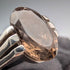Vintage sterling silver smoky quartz ring (size 14)