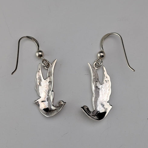 Vintage sterling silver Asuka motif drop earrings