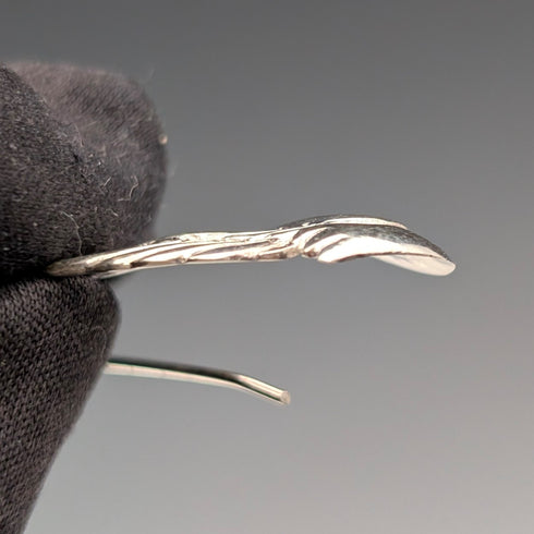 Vintage sterling silver Asuka motif drop earrings