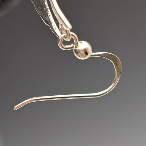 Vintage sterling silver Asuka motif drop earrings