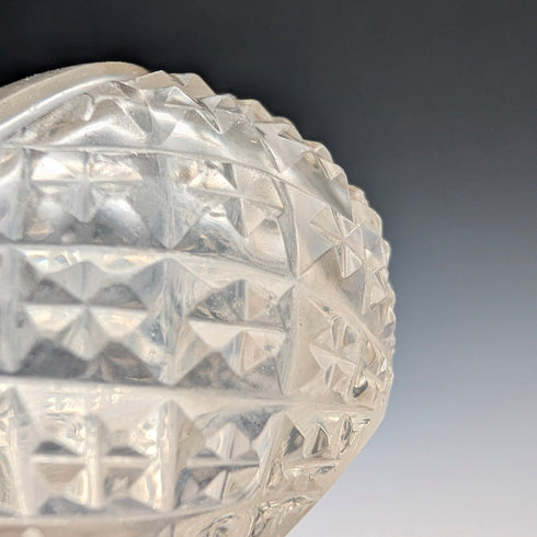 1897年 英国アンティーク カットガラス&純銀装飾 小型一輪挿し 花瓶ペア