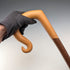 Vintage large curved handle hazel shaft shepherd's walking stick, 132cm